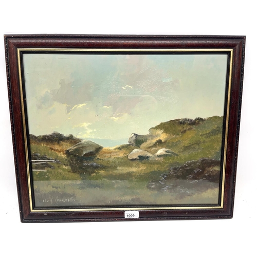 1009 - Lewis Creighton (British 1918-1996); Moorland landscape, oil on board, signed, 40cm x 50cm