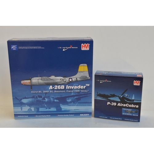 49 - Two well detailed 1/72 scale diecast WW2 USAAF aircraft models by Hobby Master to include HA3201 A-2... 