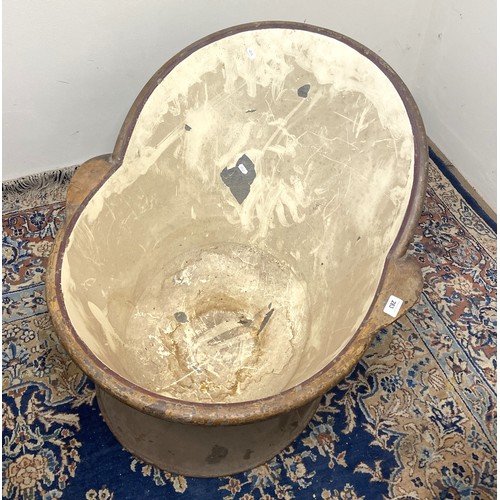 283 - Victorian painted tin hip bath, H53cm