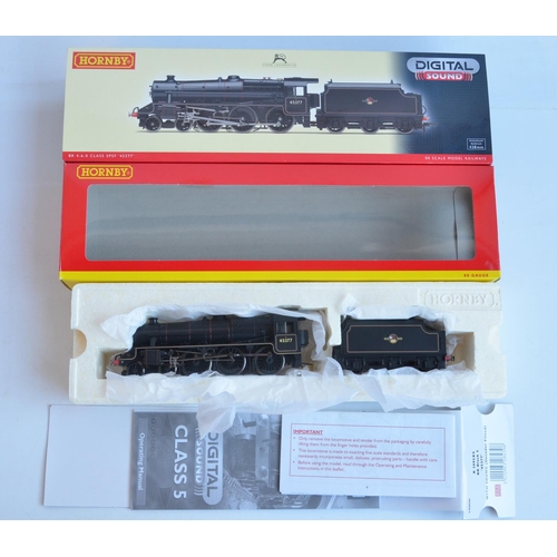 63 - Hornby OO gauge Digital Sound R2895XS BR Black 5 45377 with fitted DCC Sound. Model in near mint con... 