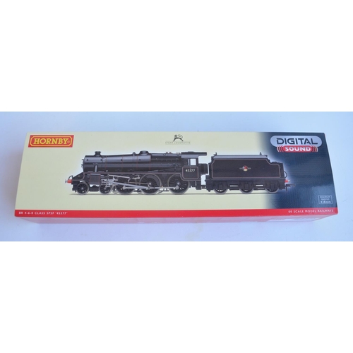 63 - Hornby OO gauge Digital Sound R2895XS BR Black 5 45377 with fitted DCC Sound. Model in near mint con... 