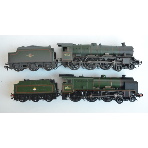 77 - Two DCC Ready OO gauge BR lined green electric steam train models from Bachmann to include 31-188 we... 