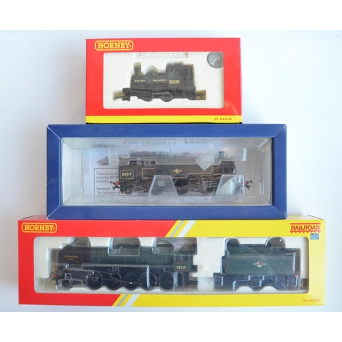 79 - Three OO gauge electric steam train models to include Hornby DDC Ready R2785 BR Green 9F 92220 