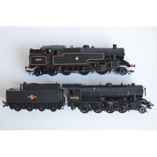 80 - Four OO gauge BR black electric steam train models from Bachmann to include 32-250W WD Class 90733 l... 