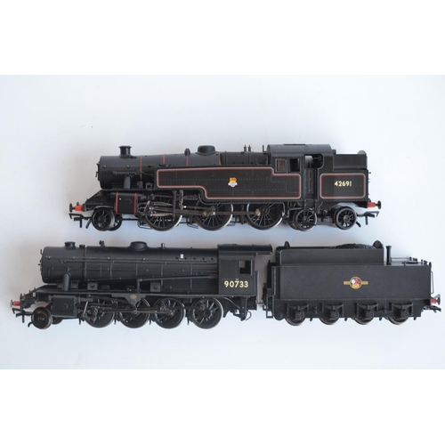 80 - Four OO gauge BR black electric steam train models from Bachmann to include 32-250W WD Class 90733 l... 