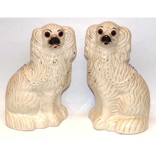 206A - Pair of Staffordshire-style wally dogs with glass eyes, H27cm (2)