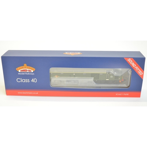 89 - Bachmann Sound Fitted OO gauge electric diesel locomotive model 32-485SF Class 40 D365 BR green live... 