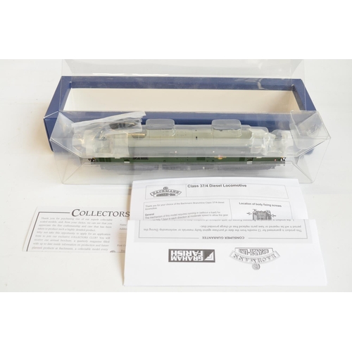 115 - Bachmann OO gauge 21DCC Ready 32-782 Class 37/0 Diesel locomotive model D6801 BR green livery in nea... 