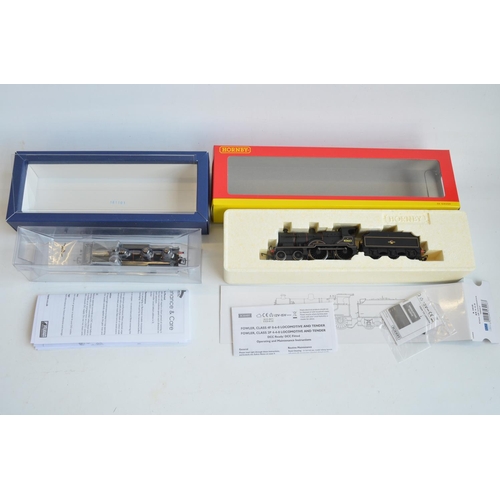 123 - Two OO gauge BR black lined electric steam train models to include Bachmann 31-170 L&YR 2-4-2 Tank 5... 