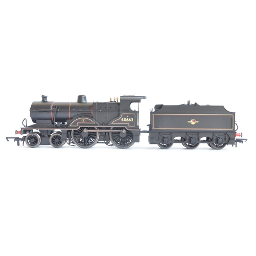 123 - Two OO gauge BR black lined electric steam train models to include Bachmann 31-170 L&YR 2-4-2 Tank 5... 