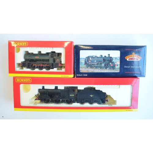 126 - Three OO gauge electric steam train models to include Hornby R3031 BR Fowler 0-6-0 Class 4F 44331 (m... 