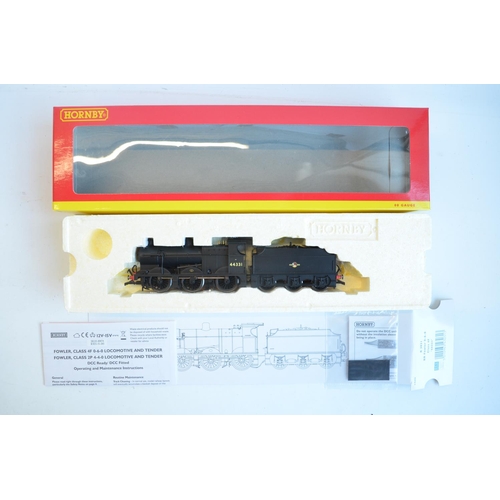 126 - Three OO gauge electric steam train models to include Hornby R3031 BR Fowler 0-6-0 Class 4F 44331 (m... 