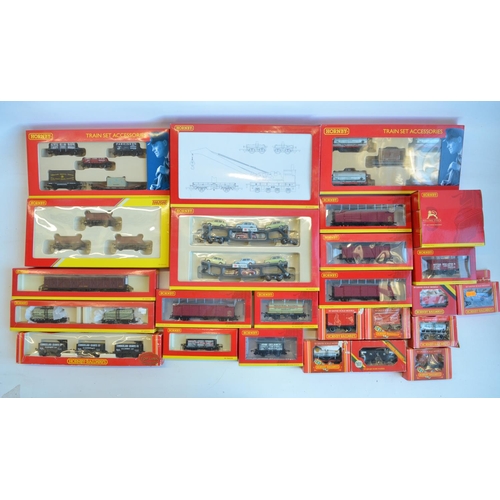 132 - Collection of boxed Hornby OO gauge goods wagons to include R6204 weathered 75 Ton Breakdown Crane 