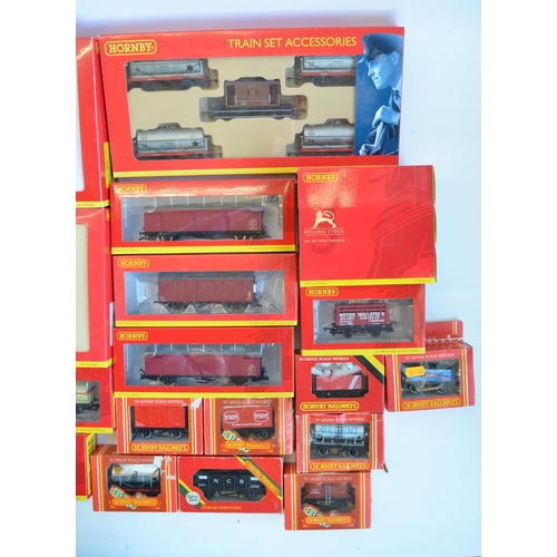 132 - Collection of boxed Hornby OO gauge goods wagons to include R6204 weathered 75 Ton Breakdown Crane 