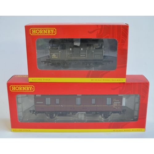 143 - Thirty one OO gauge goods wagon models from Hornby to include R6455 weathered BR green shark ballast... 