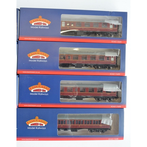 148 - Eight boxed OO gauge BR maroon passenger coaches from Bachmann to include Mk1 coaches (restaurant, C... 