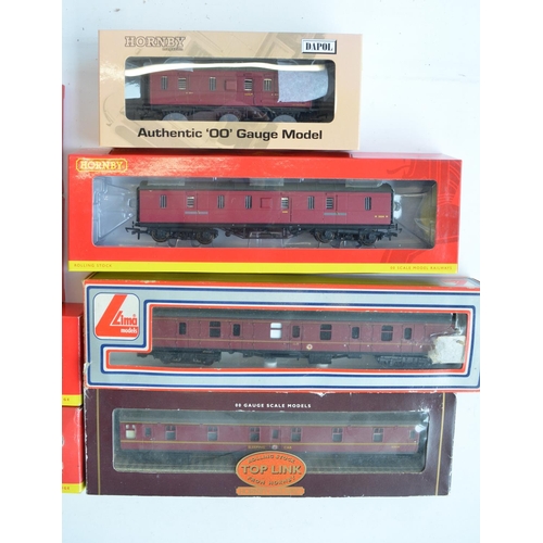 149 - Eight boxed OO gauge BR maroon passenger coaches from Hornby, Lima and Dapol to include sleeping and... 