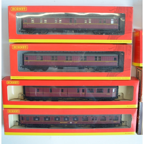 149 - Eight boxed OO gauge BR maroon passenger coaches from Hornby, Lima and Dapol to include sleeping and... 