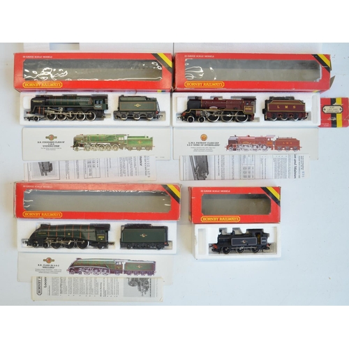 154 - Four OO gauge electric steam train models from Hornby to include R357 LMS 4-6-0 5541 Patriot Class 5... 