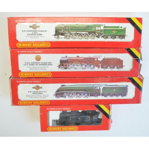 154 - Four OO gauge electric steam train models from Hornby to include R357 LMS 4-6-0 5541 Patriot Class 5... 