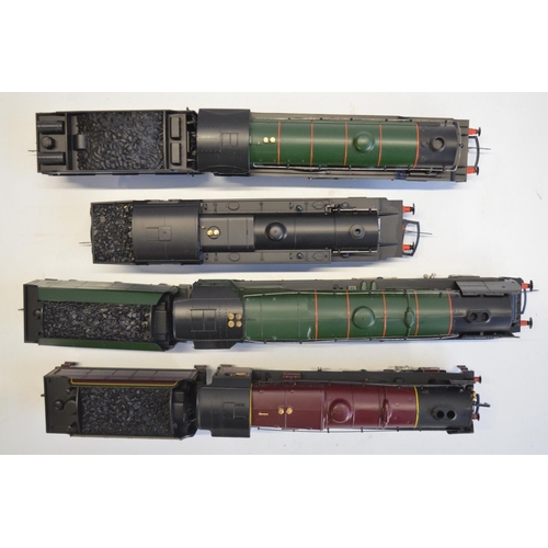 155 - Four OO gauge electric steam train models from Hornby and Mainline to include Hornby R262 BR green l... 