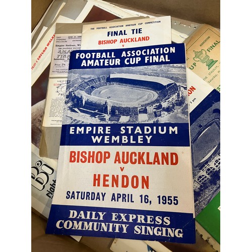 1353 - Collection of ephemera, incl. mounted football programmes with related tickets, signed photo montage... 