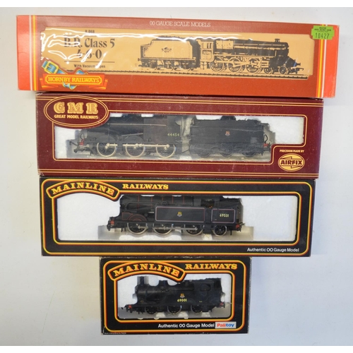 157 - Four OO gauge electric steam train models to include Hornby R068 BR black Class 5 4-6-0, GMR/Airfix ... 