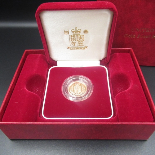 403 - Royal Mint 2002 United Kingdom Gold Proof Half-Sovereign (cased) with Certificate of Authenticity No... 