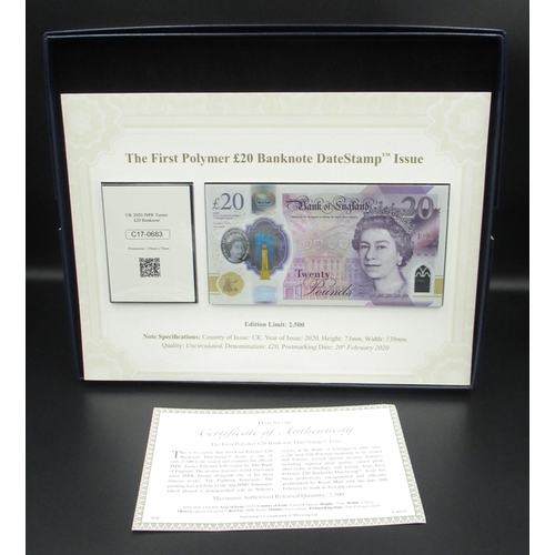 427 - The First Polymer £20 Banknote DateStamp Issue, 20th February 2020, Limited Edition of 2500