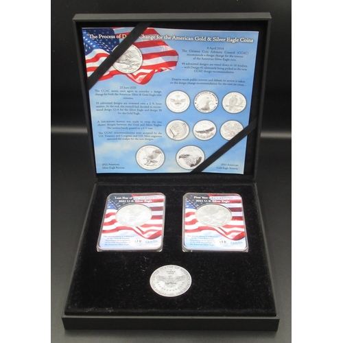 428 - The 35th Anniversary of the U.S Eagle Two Coin Silver Set, Limited Edition of 999 sets