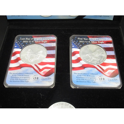 428 - The 35th Anniversary of the U.S Eagle Two Coin Silver Set, Limited Edition of 999 sets