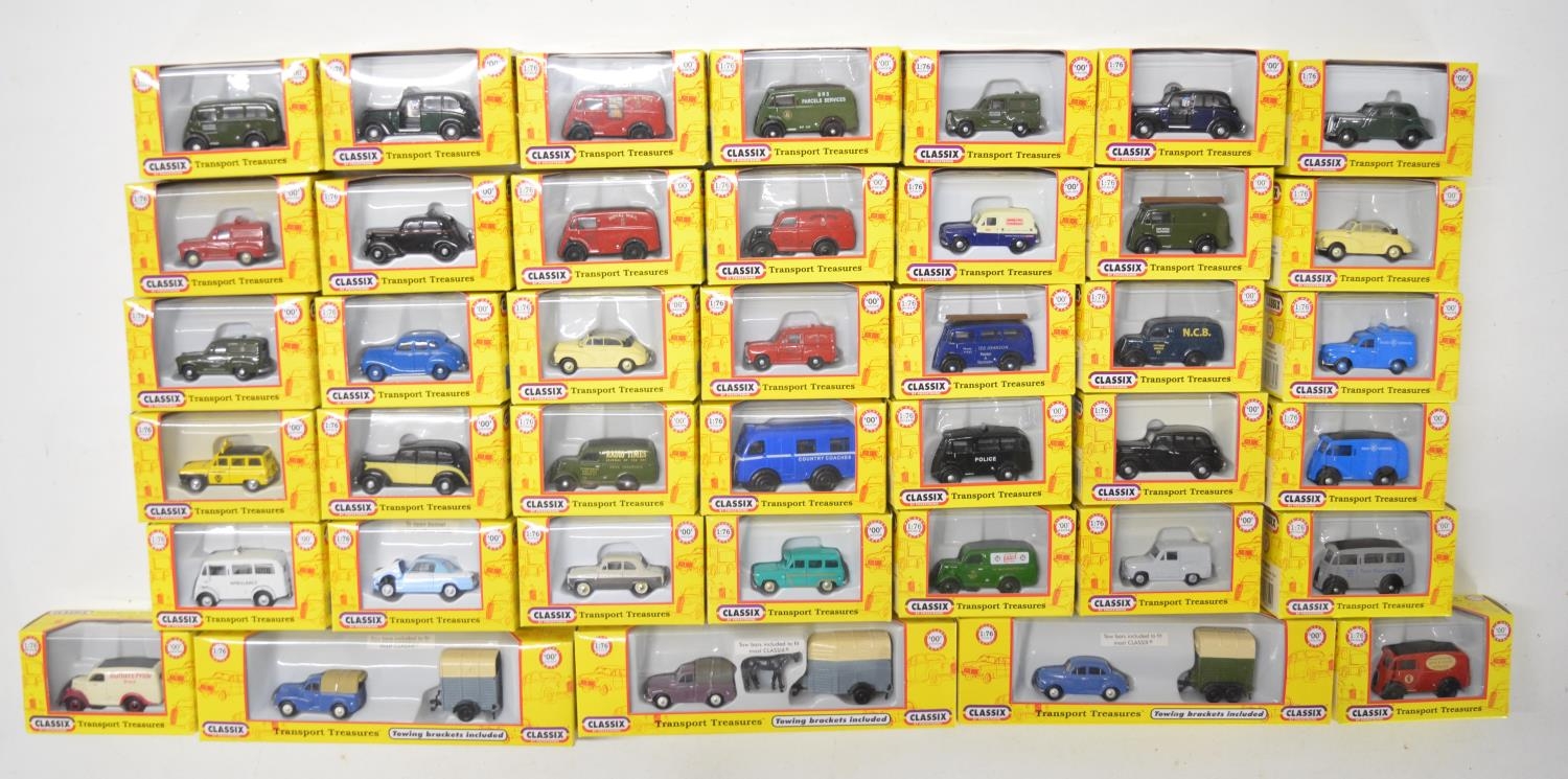 Forty boxed 1/76 scale OO gauge diecast vehicle models from Classix