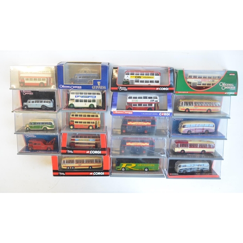 197 - Nineteen 1/76 scale OO gauge boxed diecast limited edition bus models from Corgi's 