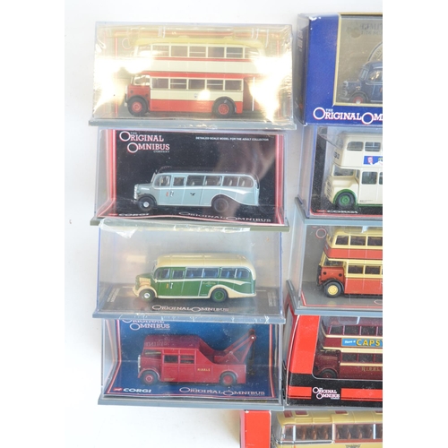 197 - Nineteen 1/76 scale OO gauge boxed diecast limited edition bus models from Corgi's 