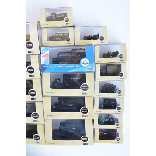 201 - Thirty one 1/76 scale OO gauge diecast military models from Oxford Diecast military range to include... 