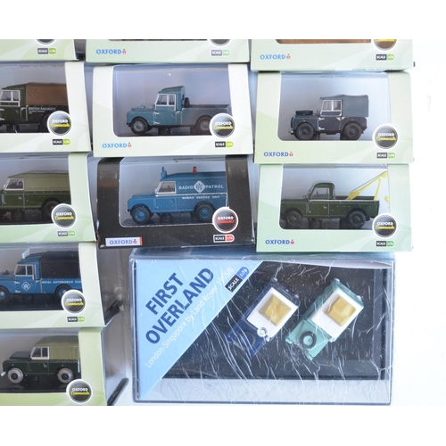 204 - Twenty five 1/76 scale OO gauge diecast land Rover and Range Rover vehicle models from Oxford Diecas... 