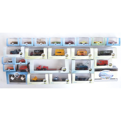 205 - Twenty five 1/76 scale OO gauge diecast vehicle models from Oxford Diecast to include Commercial, Ag... 