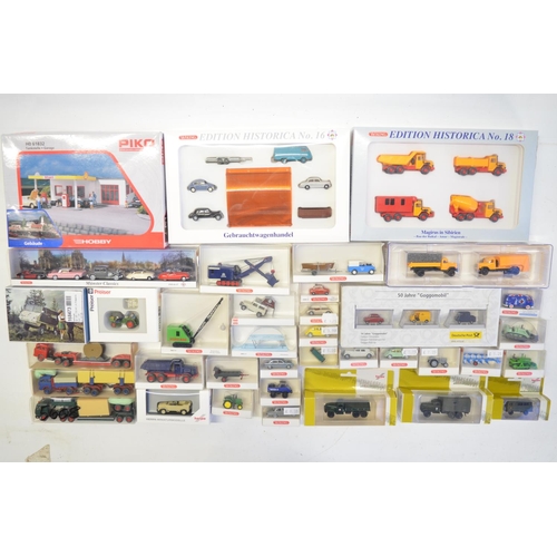 220 - Collection of 47x 1/87 scale OO gauge vehicle models from Wiking, Herpa, Brekina, Preiser, BUB and B... 