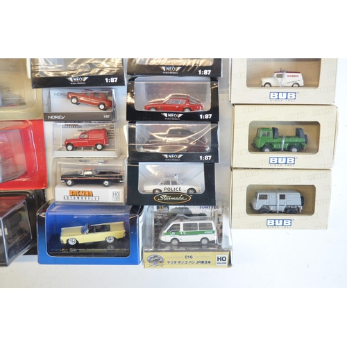 223 - Twenty eight boxed diecast 1/87 scale OO gauge vehicle models from BUB, Brekina, Schuco, Norev, Neo,... 