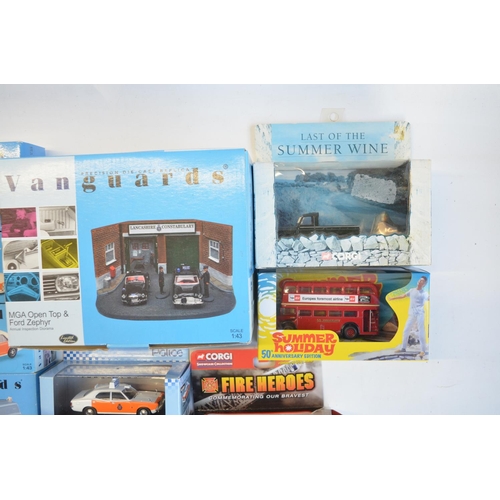 225 - Collection of boxed diecast model vehicles from Corgi, Lledo and Corgi Vanguards 1/43 (Police) to in... 