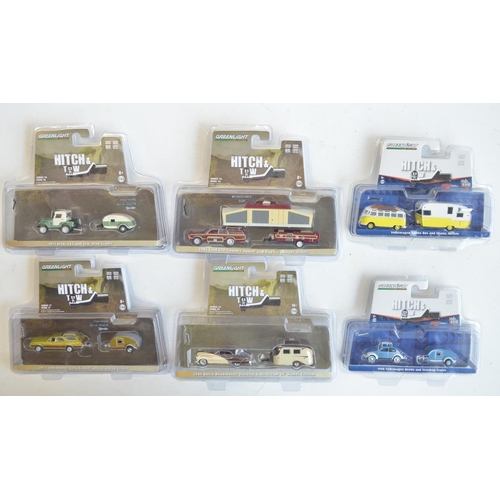 247 - Six limited edition 1/64 scale Hitch & Tow series diecast model sets from Greenlight to include 1981... 