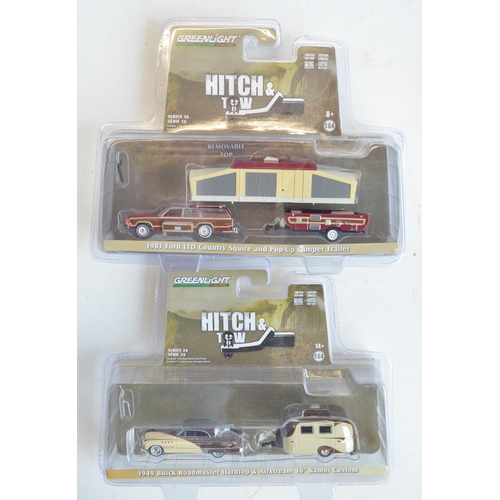 247 - Six limited edition 1/64 scale Hitch & Tow series diecast model sets from Greenlight to include 1981... 