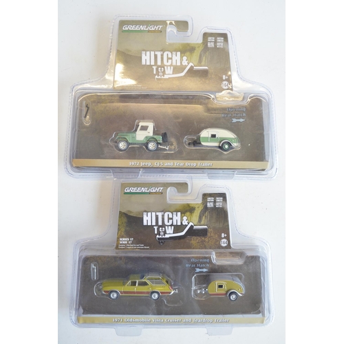 247 - Six limited edition 1/64 scale Hitch & Tow series diecast model sets from Greenlight to include 1981... 