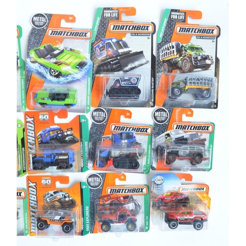 250 - Twenty five boxed factory sealed Matchbox vehicles, mostly from the MBX Explorers range to include H... 