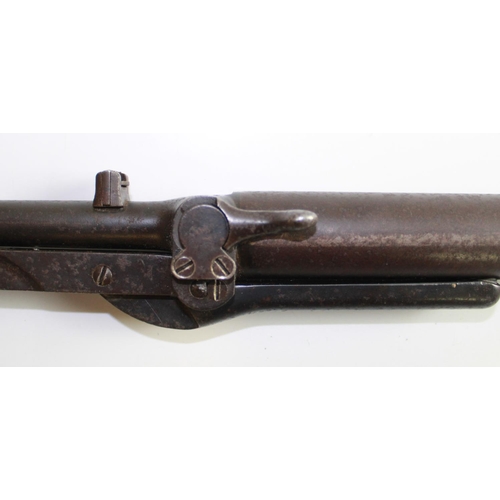 547 - Early top loading under lever .177 Air Rifle. No visible makers name. Serial number L19695