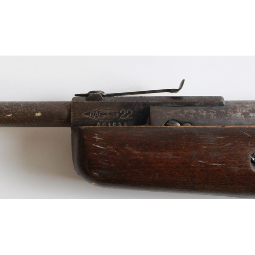 549 - NAC .22 break barrel air rifle. Barrel length 18ins Overall length 41ins. Serial number A81651. A/F