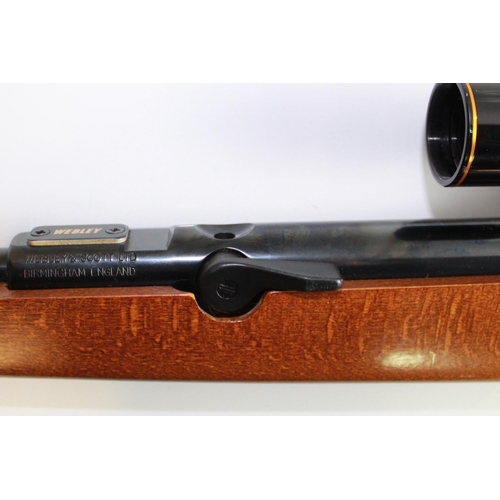 557 - Webley Tracker .22 top loading side lever Air rifle. with moderator and Rhino 4x32 mounted scope. Ov... 