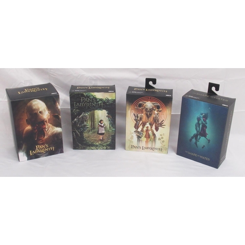 339 - NECA Guillermo Del Toro Signature Collection 02 Pale Man, 03 Ofelia, 04 The Faun & 05 Amphibian Man,... 