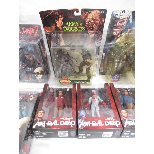 340 - Collection of NECA and McFarlane figures from the Evil Dead universe, all cased/boxed, overall condi... 