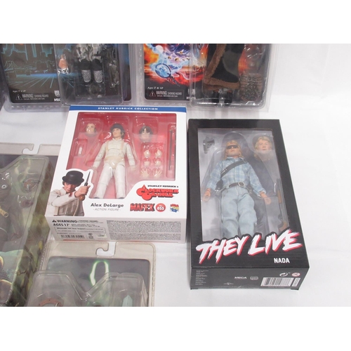 342 - Mixed collection of Horror related figures and action figures all boxed or cased, from NECA, 9POA, F... 